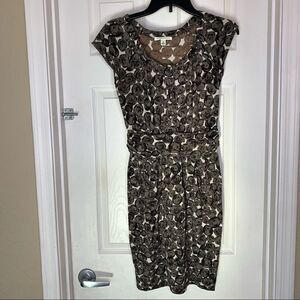 Banana Republic Scoop Neck Dress Size XS Charcoal Gray and Cream Color